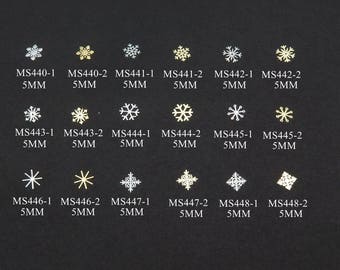 100pcs Nail art Silver/Gold New Snowflake Winter-Flake Metal Sticker non-adhesive Nail Art Deco Acrylic Deco