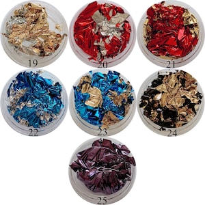 1Jar Different Colors Thin Foil Sheet Nail Art Decoration Nail Art Glitter Decoration Double-Side Foil