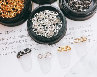 1Jar Cute Silver/Gold/Black/Rose Gold 4MM Chain in Black Jar Metal 3D Metal Deco BJ58