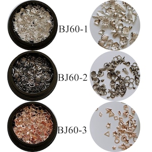 1Jar Nail Art Mix Different Stud Sea Series Metal Stud Mix in Jar BJ60