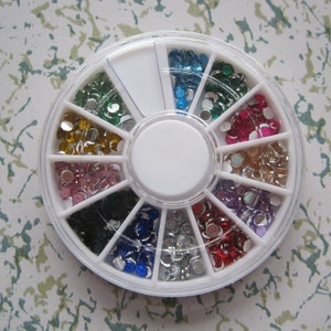 1pc NRR06 3d 3mm 12-color round resin rhinestone decoration in wheel shiny nail decoration