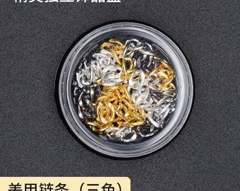 1Jar Cute Silver/Gold/Black 4MM Chain Mix in Black Jar Metal 3D Metal Deco BJ03