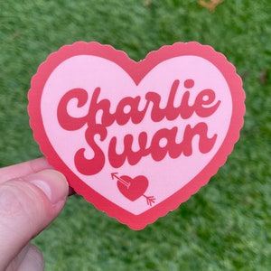 Charlie Swan twilight sticker heart decal for hydroflask laptop or car etc