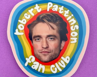 Robert Pattinson Fan club sticker laptop hydro flask rainbow decal