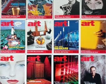 12 x Art 2000, 12 Kunstmagazine,12 Kunsthefte, Jahrgang 2000, vintage