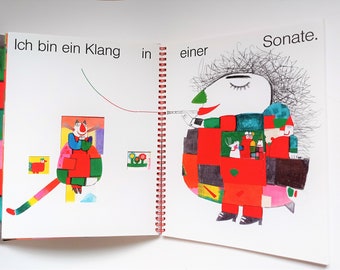 Rund und eckig, Kinderbuch vintage, von der Künstlerin Květa Pacovská ,Buch, ca. 30cm x 23 cm