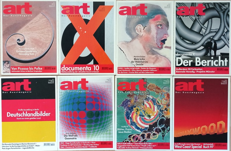 8 x Art 1997, 8 Kunstmagazine,8 Kunsthefte, Jahrgang 1997 vintage Bild 1