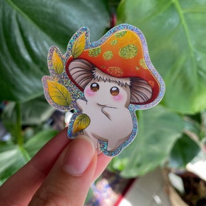 Champignon Dodu - Sticker Pailleté Kawaii