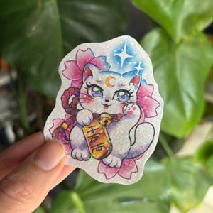 Maneki Neko - Sticker Pailleté Kawaii