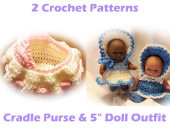 crochet doll cradle purse