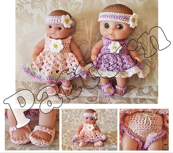 Instant Download Crochet Pattern Daisy Sundress Set Clothes Outfit for 5 Inch Berenguer LTL Baby Doll Berenguer and 5 1 2 Inch Lil Cutesies Etsy