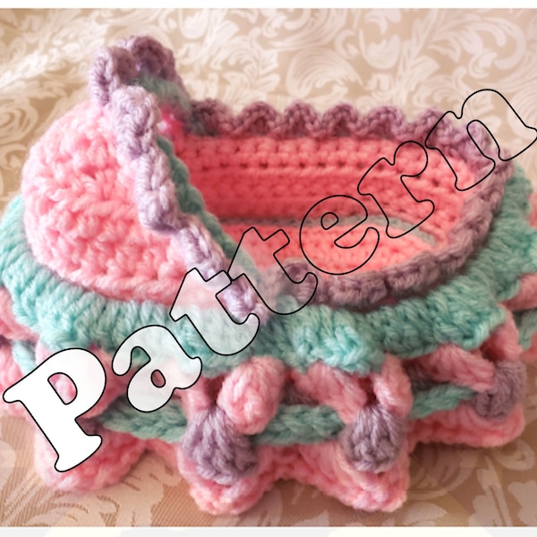 PDF Instant Download Pattern Cutesies Crochet Doll Cradle Bassinet Church Purse Pattern Ruffled Shells