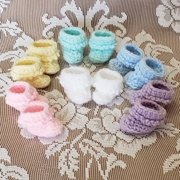 Pastels Ruffled Booties Shoes for 5 inch Berenguer Lots to Love Mini Baby Doll and 5.5 inch Lil Cutesies - 1 Pair in Choice of Color