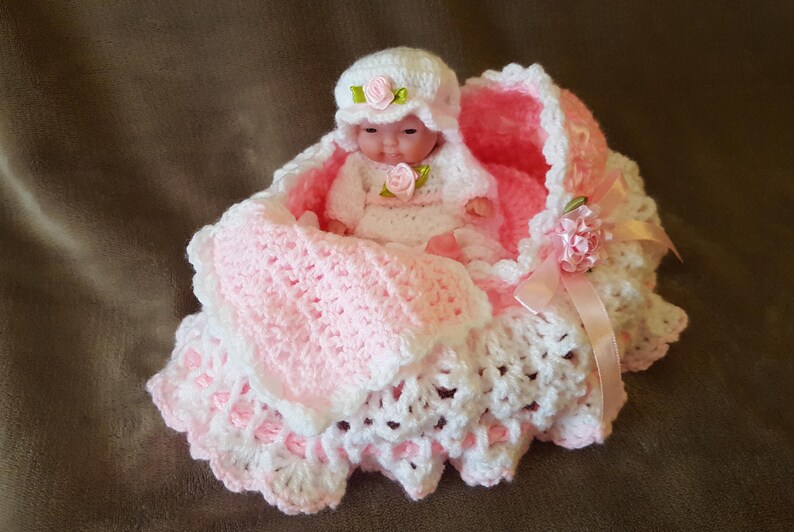 Crochet Doll Cradle Church Purse Blanket Pillow Etsy