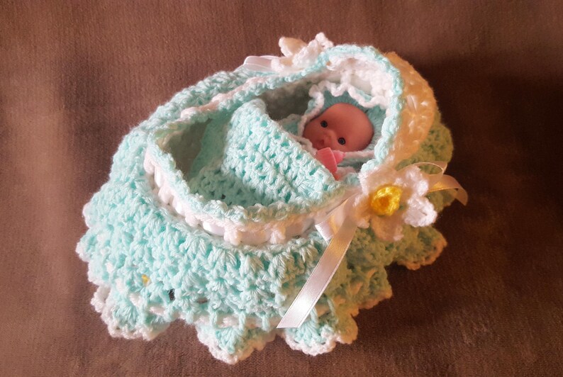 Crochet Doll Cradle Church Purse Blanket Pillow Etsy