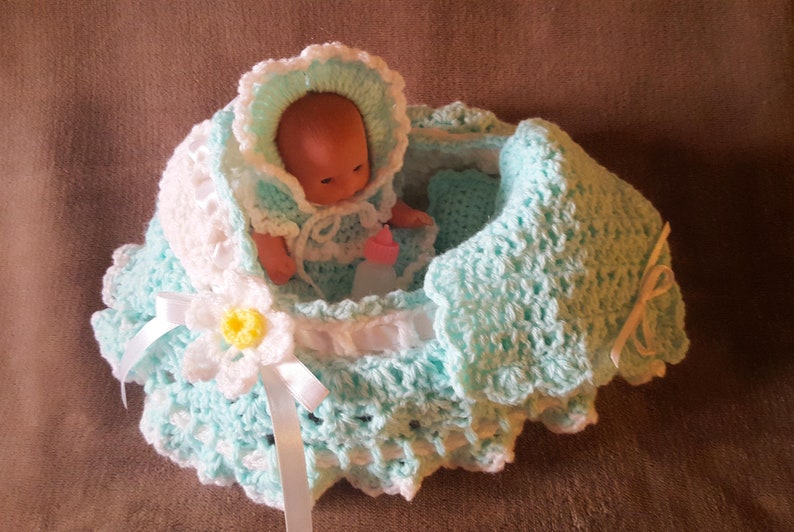 Crochet Doll Cradle Church Purse Blanket Pillow Etsy
