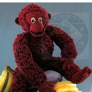 PDF Instant Download Vintage Pattern Gorgeous Gorilla Amigurumi Crochet Pattern Monkey Chimp