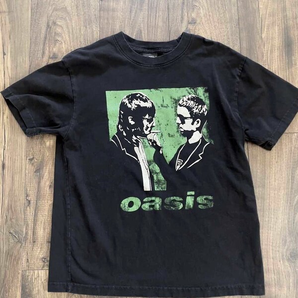 T-shirt Oasis Crew Neck, Tee-shirt Oasis Band, T-shirt vintage, Tee-shirt graphique en coton