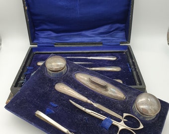 Juego de manicura de plata antigua Jones & Crompton