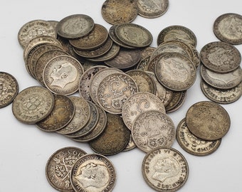 Threepence Coin - King Edward VII King George V, VI - Pre Decimal Coins