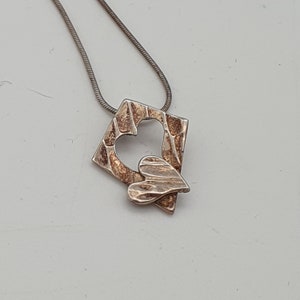 Silver Necklace Heart Kite Pendant