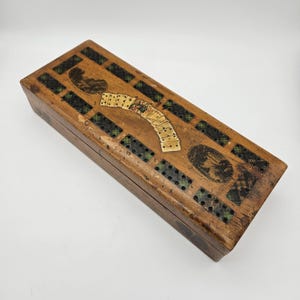 Planche à cribbage Mauchline Tartan Ware, boîte en carton