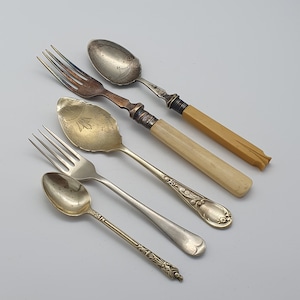 Assortment of Vintage Cutlery  - Jam Spoon, Bone Handle, Apostle Spoon