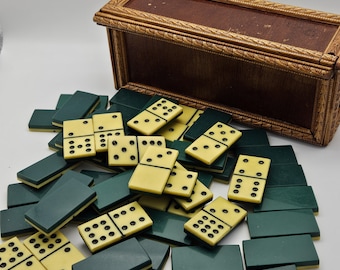 Vintage Domino Set - Double Nines in Handmade Box