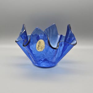 Iconic 4&quot; Handkerchief Glass Vase - Chance Glass Tinted C1969