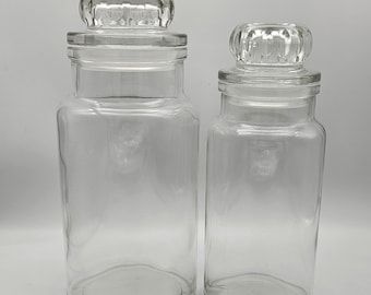 Vintage Glass Coffee Jars - Storage Jar - Nescafe