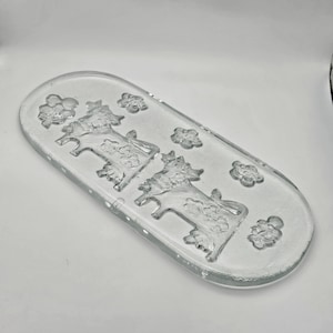 Hergiswil Glass Cheese Board or Platter - Olma the Swiss Cow