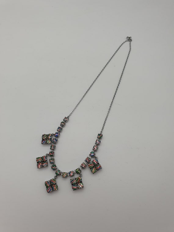 1950s Iris Glass Necklace - Rainbow Glass - image 10