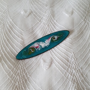 Modernist Enamel Copper Brooch