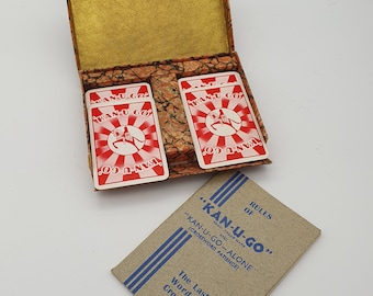 Vintage Card Game - Kan-U-Go - Crossword Game