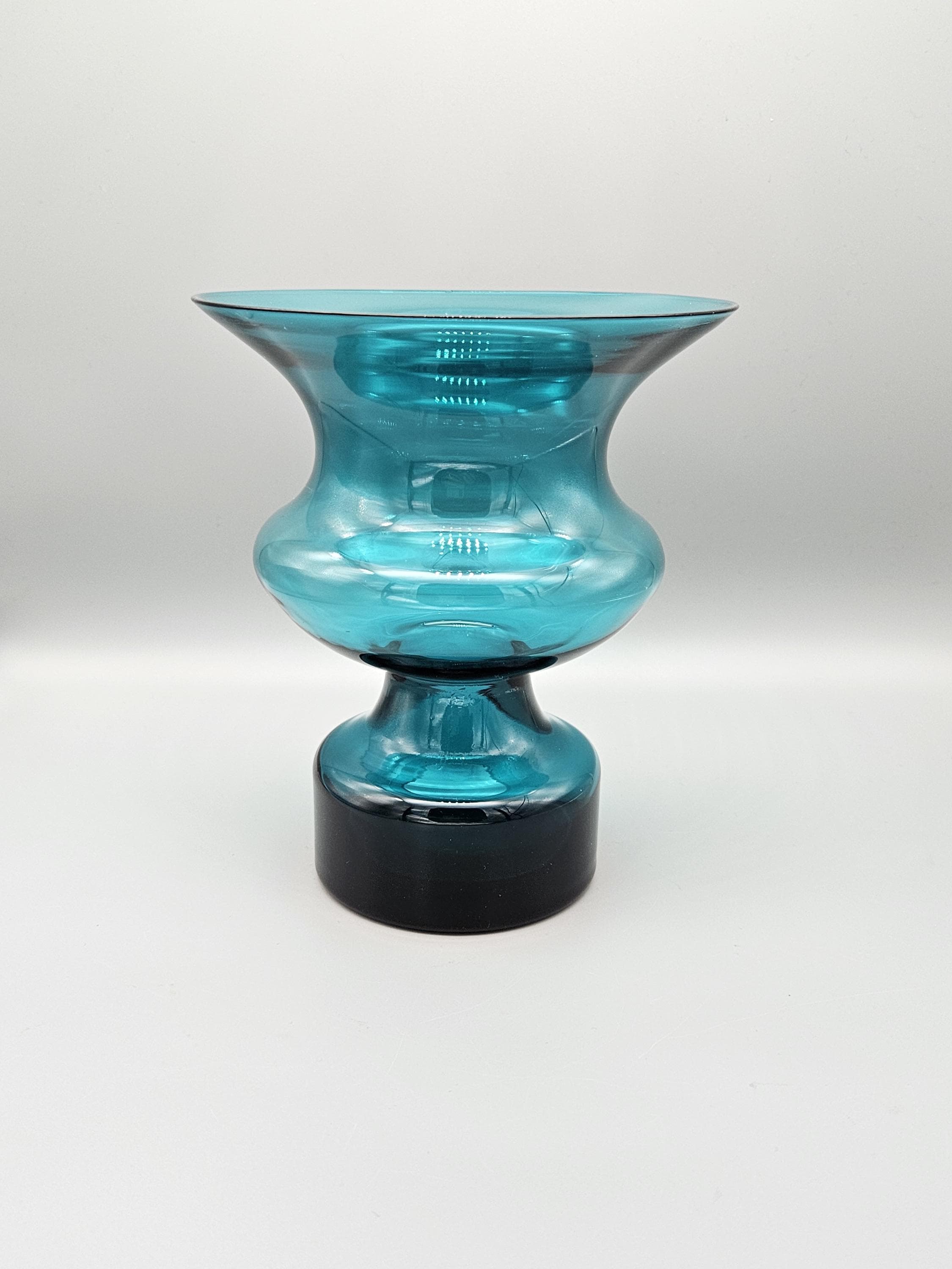北欧 Vintage Glass Vase モダン Space Age 一輪挿し JC (jones & Co) Swedish Blue Hooped Art Glass Vase - Etsy