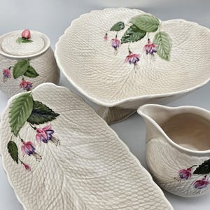 Crown Devon Fuchsia Selection - Fruktskål, Mjölk & Socker