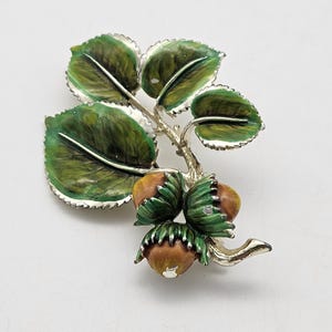 1950s Enamel Brooch Signed &quot;Exquisite&quot;
