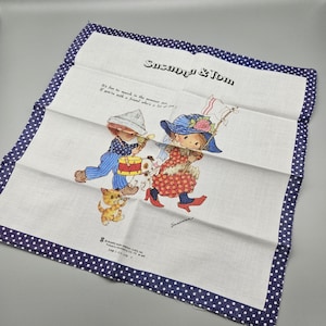 Vintage Children&#39;s Printed Susanna & Tom Handkerchiefs