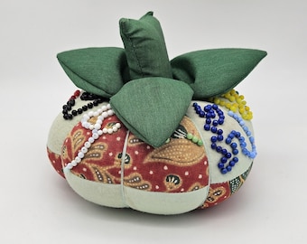 Vintage Pincushion - Patchwork Apple