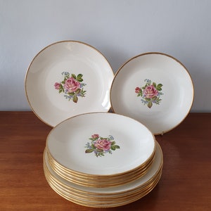 J&G Meakin Sol Rose Plates, Tureens, Bowls, Gravey Jug