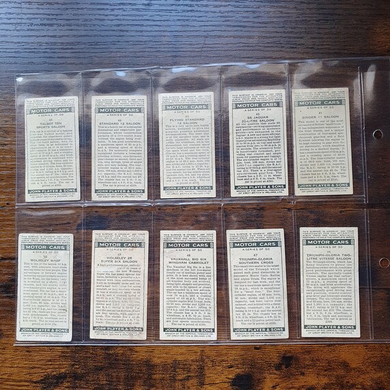 John Player Motor Cars - Series 1 - 1936 - Cigarette Cards