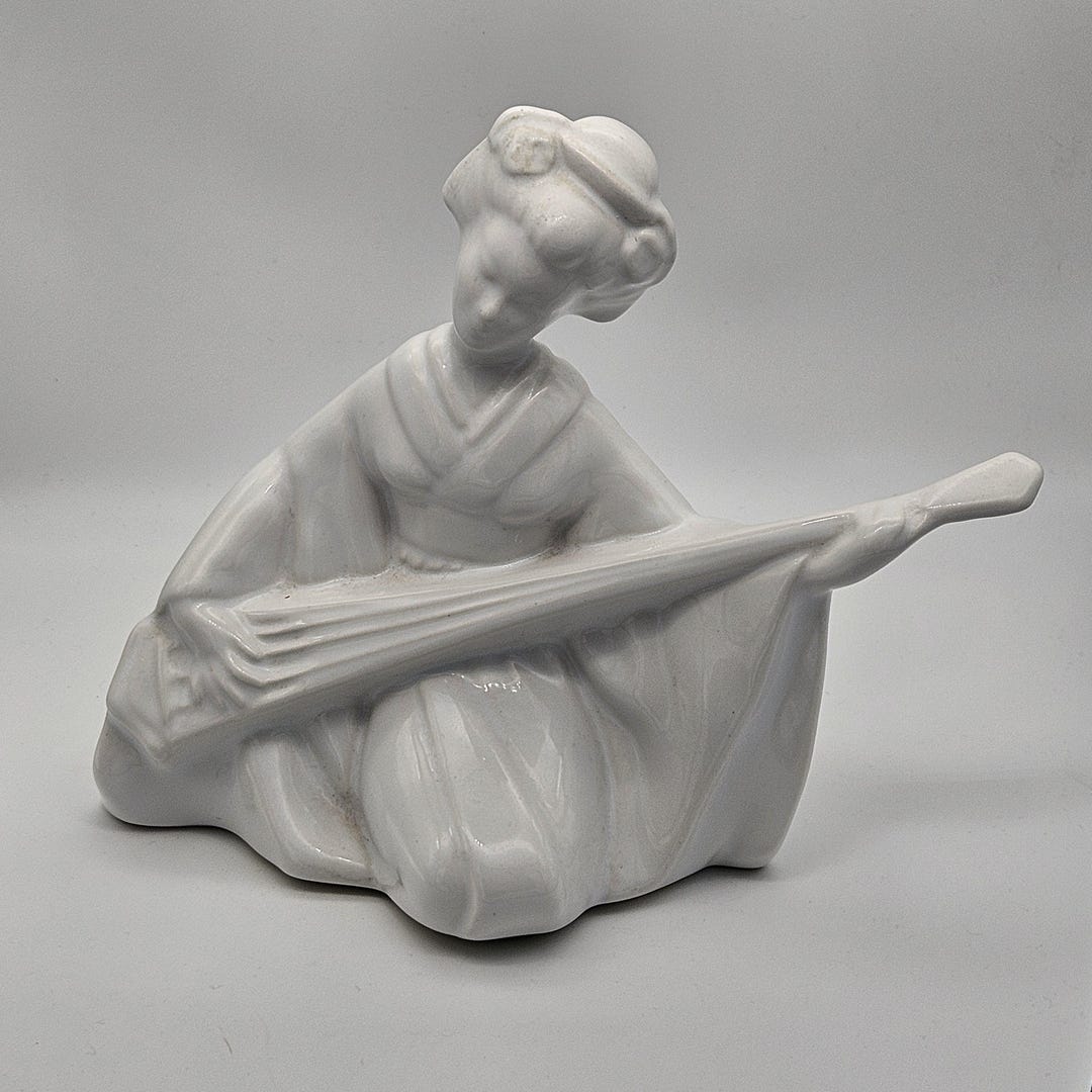 Ceramic Figure Japanese Geisha Playing a Stringed Instrament - Etsy