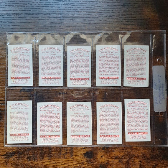 Gallaher Champions Cigarette Cards - Series 1 - 1934 Sport - Etsy