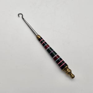Antique Button Hook - Unusual Striped Handle