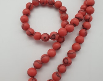 Coral Coloured Bead Necklace