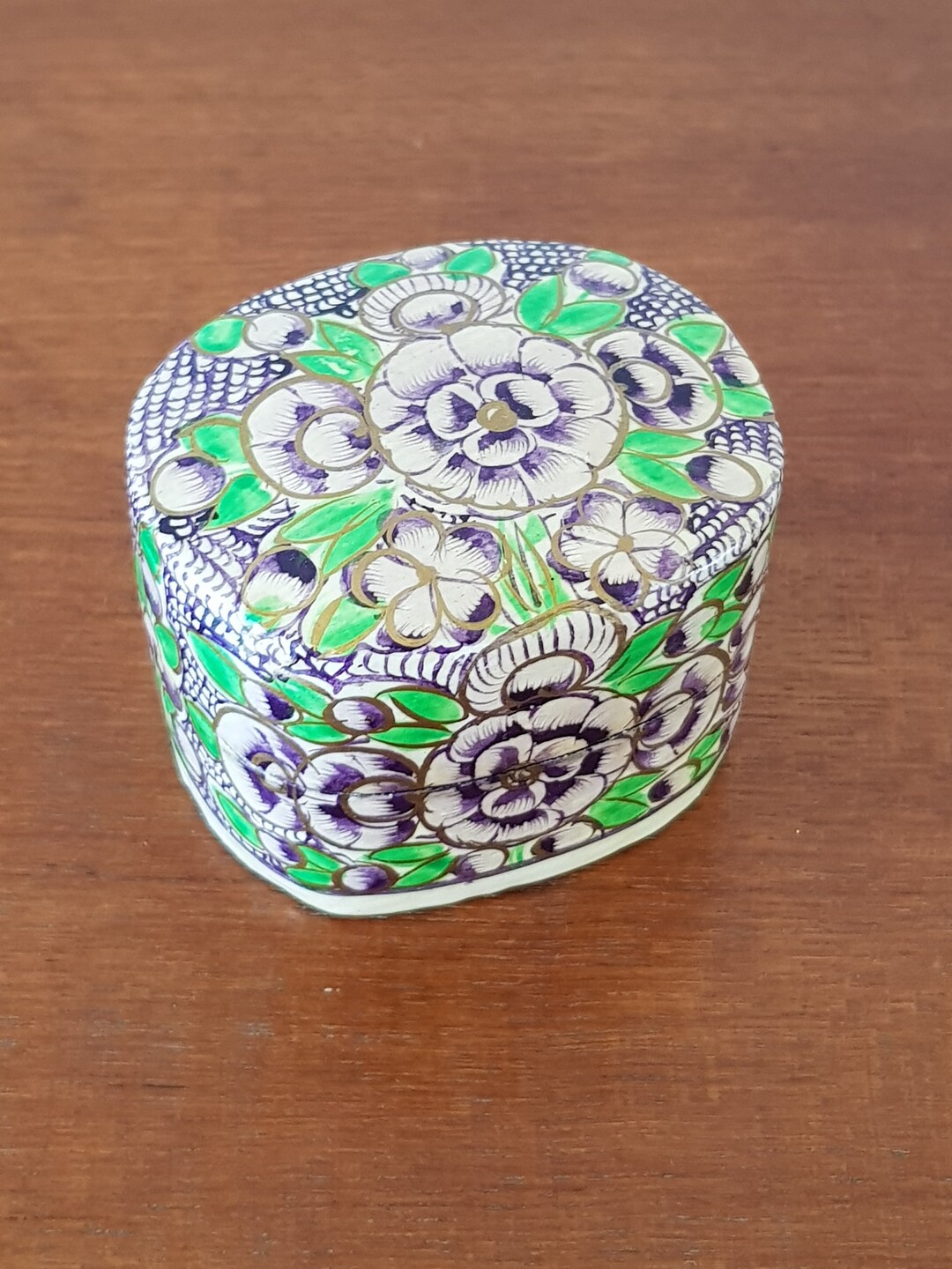 Papier Mache Trinket Box Etsy