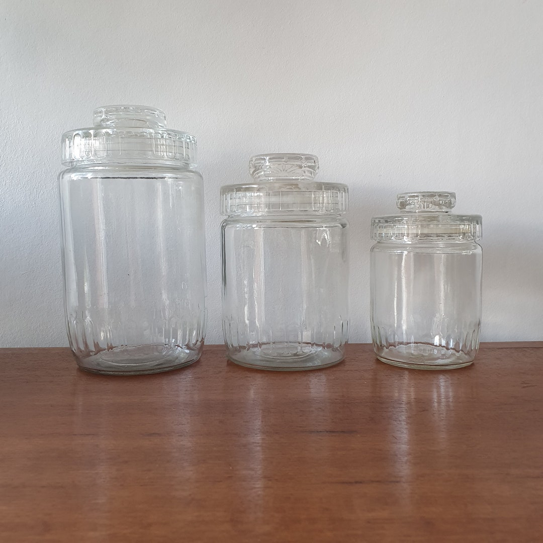 Vintage Glass Storage Jar - Nescafe Daisy Lid - Etsy