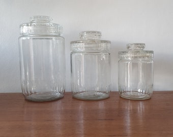 Vintage Glass Storage Jar - Nescafe Daisy Lid