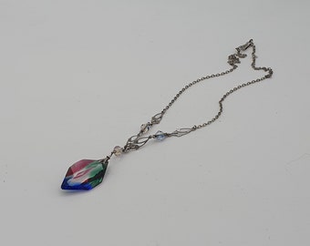 Collar de cristal de iris plateado - Ward Brothers