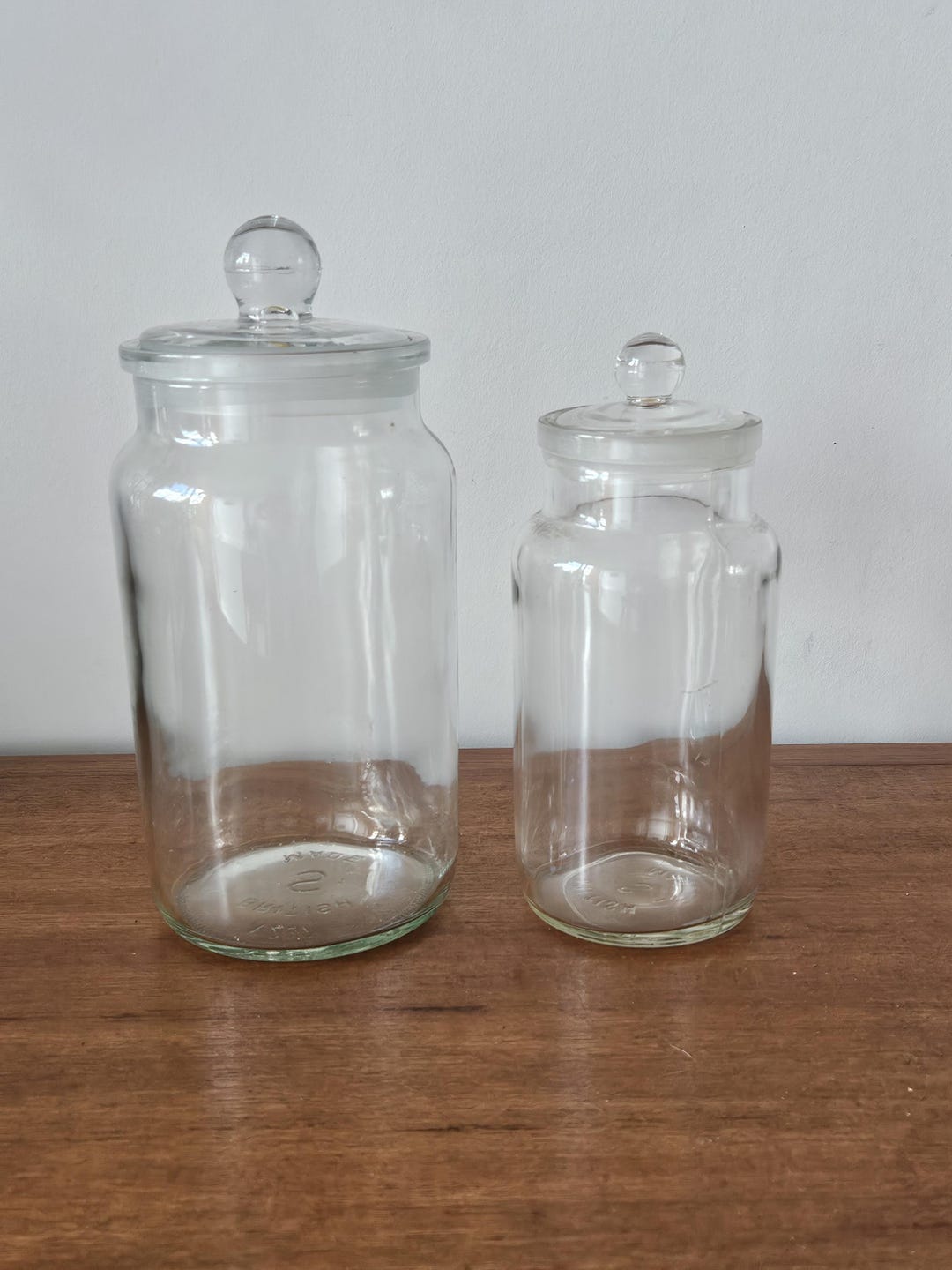 Vintage Glass Storage Jars With Lids British Made 1950s - Etsy